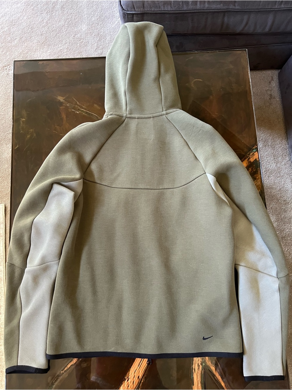 Nike Men's Windrunner Full-Zip Jacket - Olive & Beige - Picture 3 of 4